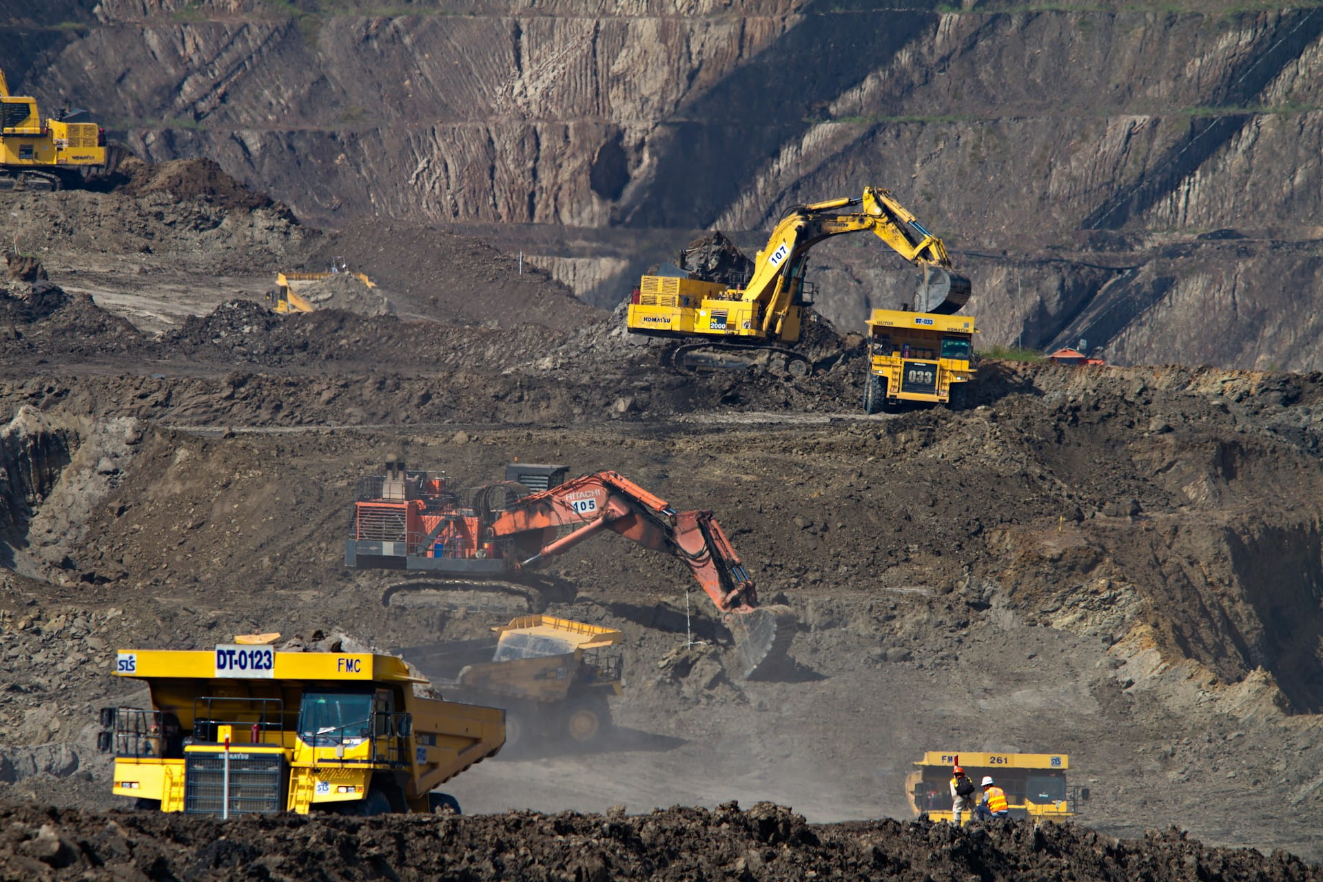 Open cast diamond mine aerial view Mokhotlong Lesotho